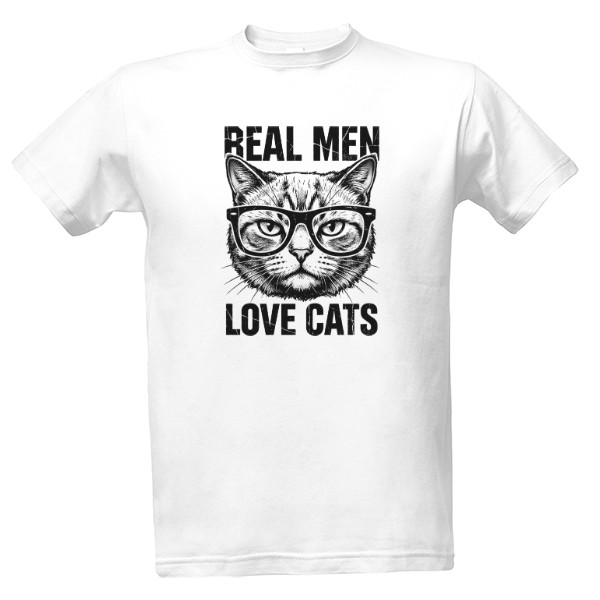 T-shirt Real men love cats
